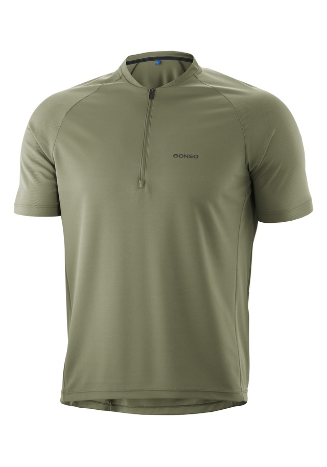 Gonso Radtrikot »SITIVO Jersey Blue M« Herren Fahrradtrikot mit Rückentasche, Half-Zip Trikot, Loose Fit