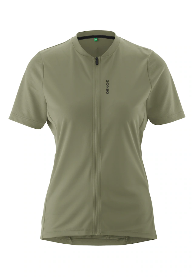 Gonso Radtrikot »SITIVO Jersey Green W« Damen Fahrradtrikot kurzarm, Half-Zip Trikot mit Rückentasche