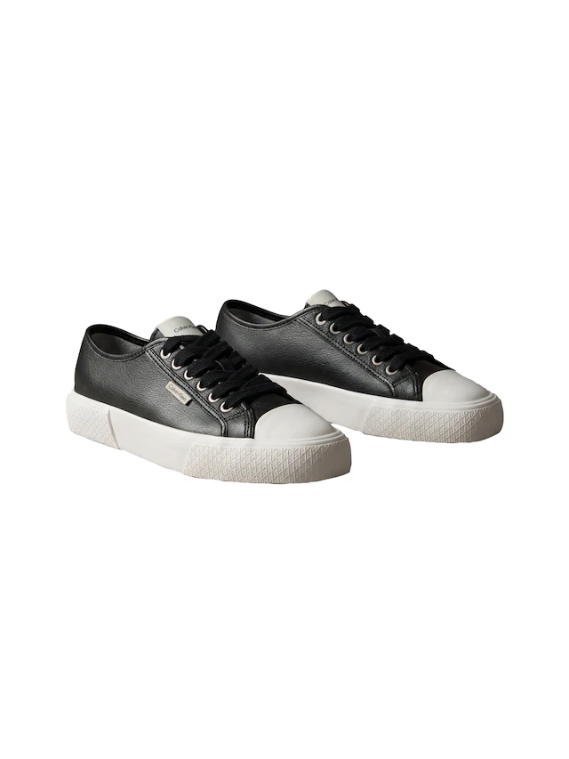 Calvin Klein Plateausneaker »VULC LACE UP LOW LTH« Schnürschuh, Halbschuh, Trendschuh mit Logoschriftzug