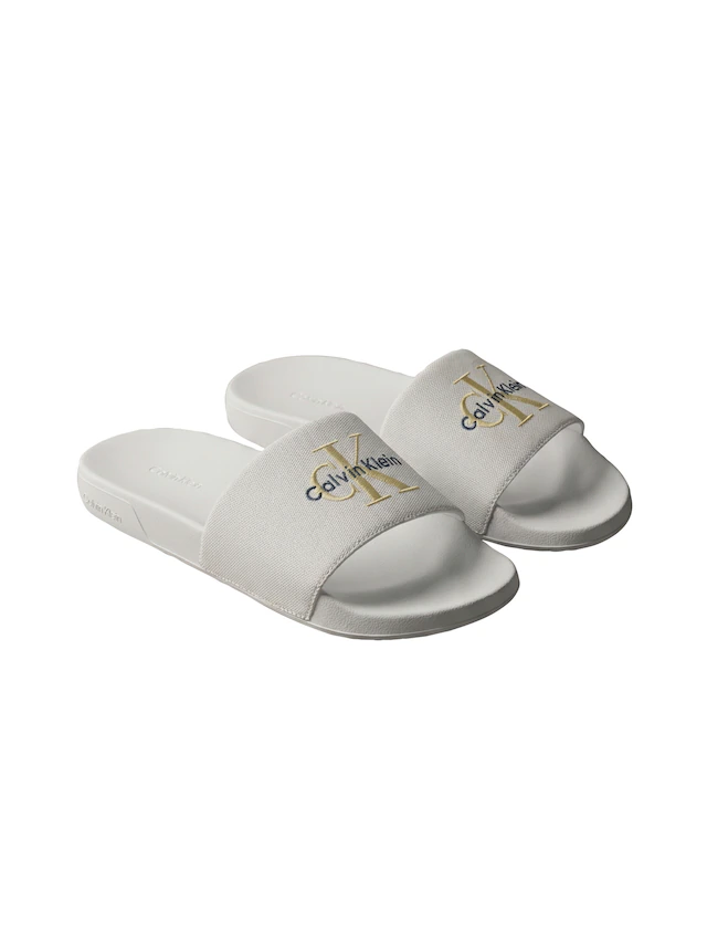 Calvin Klein Badepantolette »ESS SLIDE CV WN« Strandschuh, Flat mit CK-Stickerei