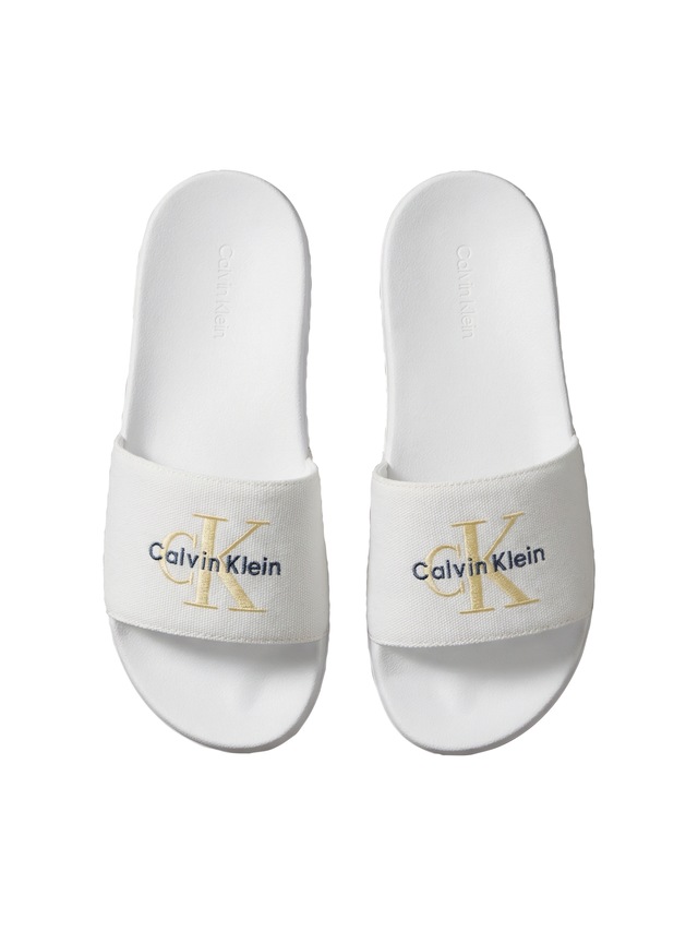 Calvin Klein Badepantolette »ESS SLIDE CV WN« Strandschuh, Flat mit CK-Stickerei