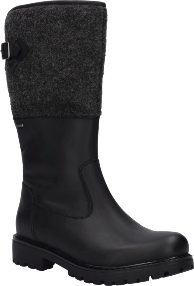 Josef Seibel Stiefel »Melinda 34« Blockabsatz, Langschaftstiefel mit Filzbesatz, Weite G