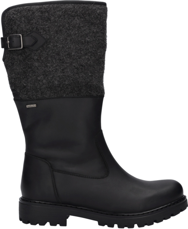 Josef Seibel Stiefel »Melinda 34« Blockabsatz, Langschaftstiefel mit Filzbesatz, Weite G