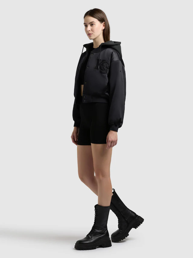 khujo Collegejacke »Chani« mit Kapuze Kurze Damen Bomberjacke mit Kapuze