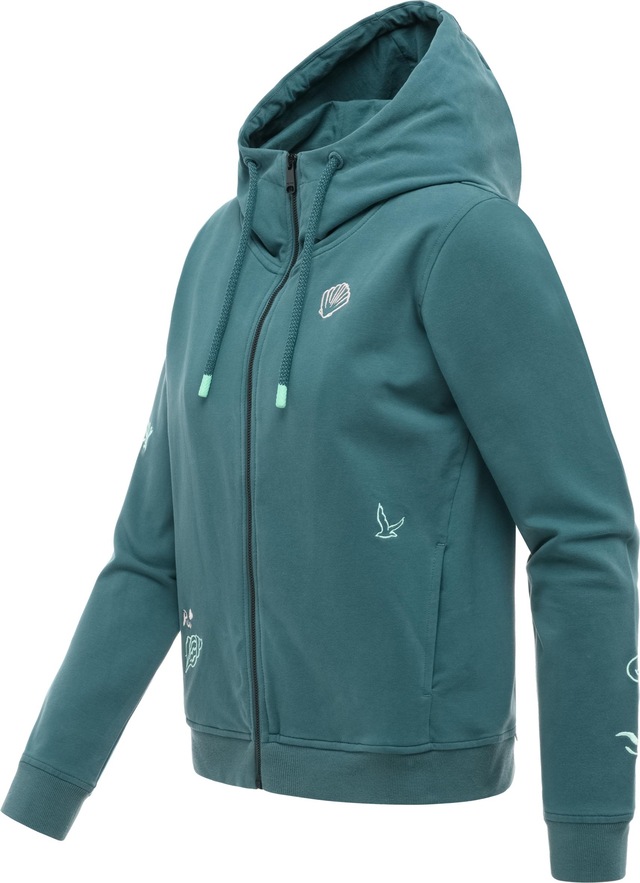 Ragwear Sweatjacke »Parya Embro« Damen Zipper mit Stickereien