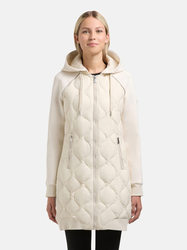 khujo Kurzmantel »Nora« Materialmix-Mantel mit abnehmbarer kapuze