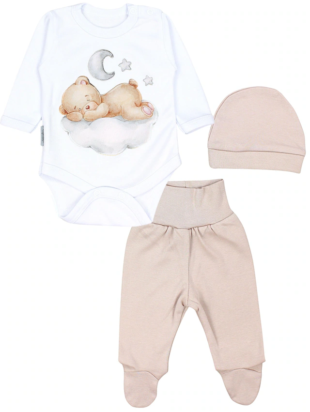 TupTam Langarmbody »Set Baby Bekleidungsset Langarmbody Hose Mütze3 teilig«