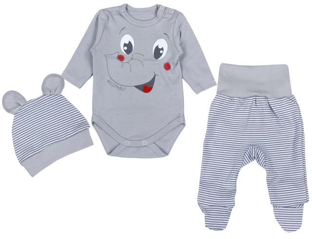 TupTam Langarmbody »Set Baby Bekleidungsset Langarmbody Hose Mütze3 teilig«
