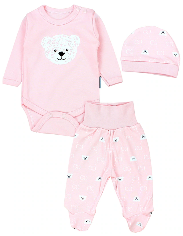 TupTam Langarmbody »Set Baby Bekleidungsset Langarmbody Hose Mütze3 teilig«