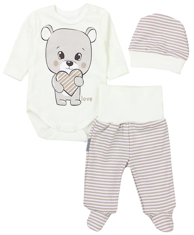 TupTam Langarmbody »Set Baby Bekleidungsset Langarmbody Hose Mütze3 teilig«