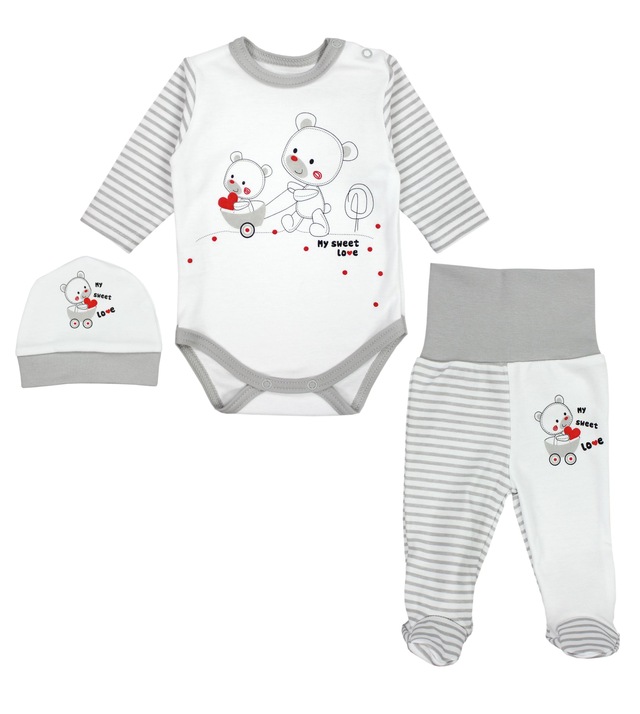 TupTam Langarmbody »Set Baby Bekleidungsset Langarmbody Hose Mütze3 teilig«