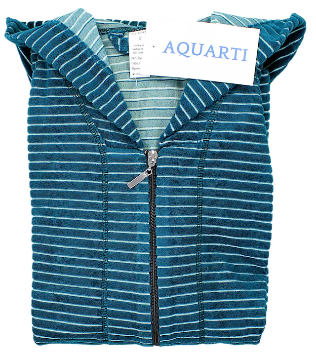 AQUARTI Damenbademantel »Bademantel Aquarti Damen Bademantel Reißverschluss Streifenmuster«