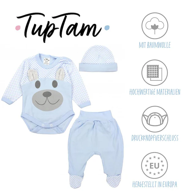 TupTam Body »Set Baby Body Strampelhose Mütze Bekleidungsset«