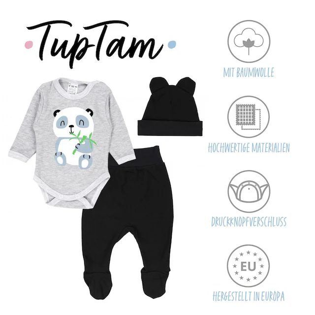 TupTam Body »Set Baby Body Strampelhose Mütze Bekleidungsset«