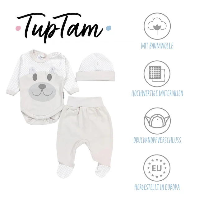 TupTam Body »Set Baby Body Strampelhose Mütze Bekleidungsset«