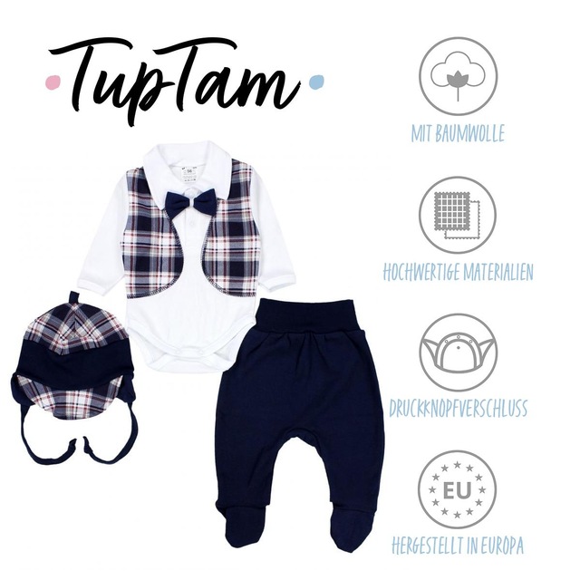 TupTam Body »Set Baby Body Strampelhose Mütze Bekleidungsset«