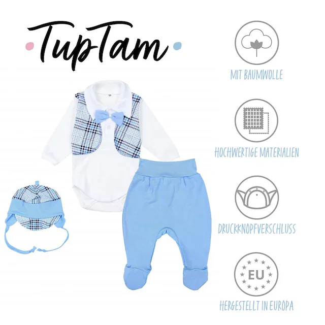 TupTam Body »Set Baby Body Strampelhose Mütze Bekleidungsset«