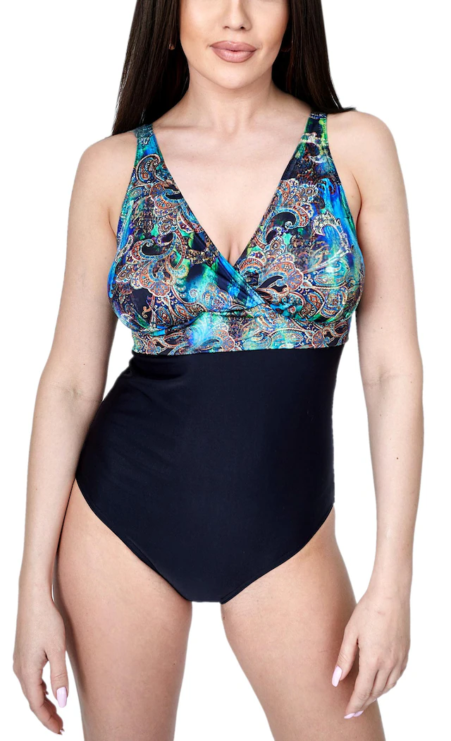 AQUARTI Badeanzug »Badeanzug Damen Badeanzug Bauchweg Sport Bademode Neckholder V-Ausschnitt«