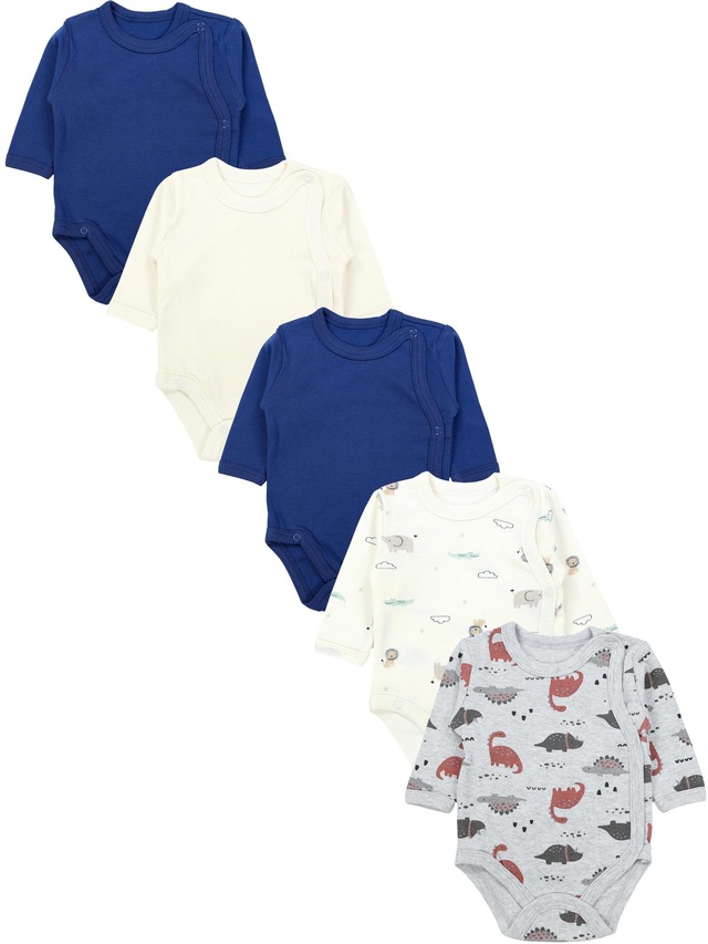 TupTam Langarmwickelbody »Wickelbody Baby Langarm Wickelbody 5er Pack«