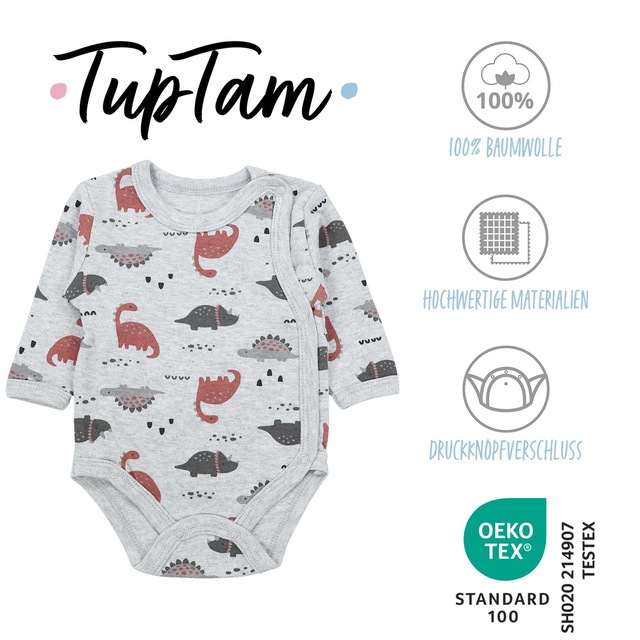 TupTam Langarmwickelbody »Wickelbody Baby Langarm Wickelbody 5er Pack«
