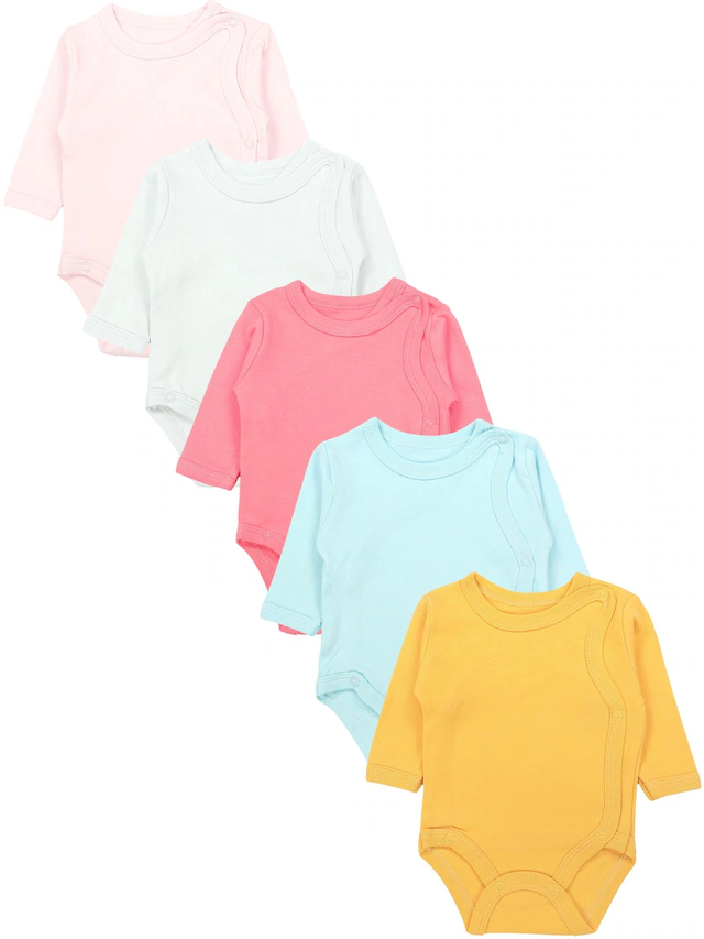 TupTam Langarmwickelbody »Wickelbody Unisex Baby Wickelbody Langarm 5er Set«