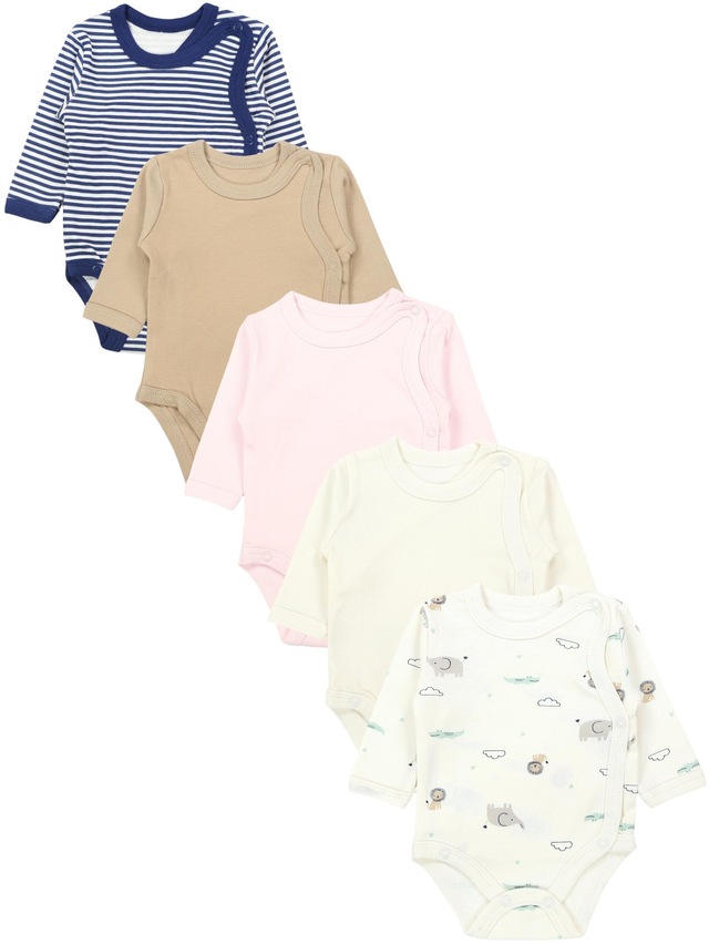 TupTam Langarmwickelbody »Wickelbody Unisex Baby Wickelbody Langarm 5er Set«