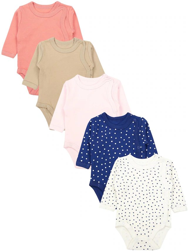 TupTam Langarmwickelbody »Wickelbody Unisex Baby Wickelbody Langarm 5er Set«