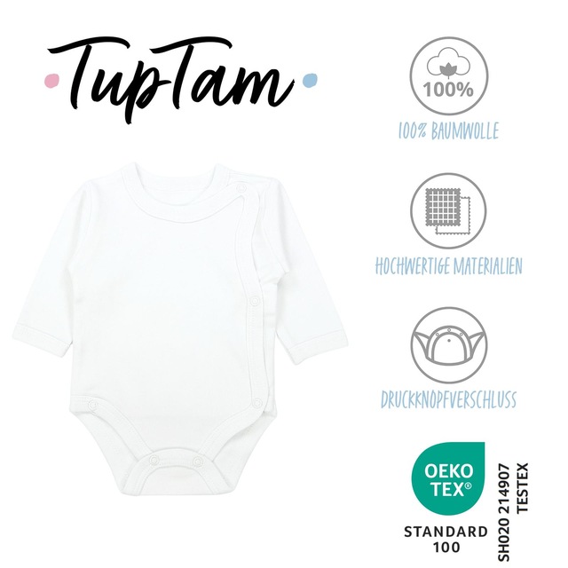 TupTam Langarmwickelbody »Wickelbody Unisex Baby Wickelbody Langarm 5er Set«