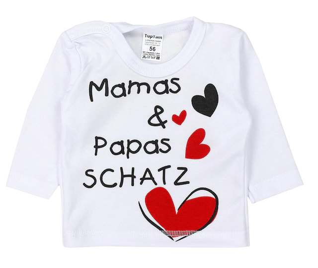 TupTam Langarmshirt »Shirt Unisex Baby Langarmshirt mit Spruch Aufdruck 3er Set«
