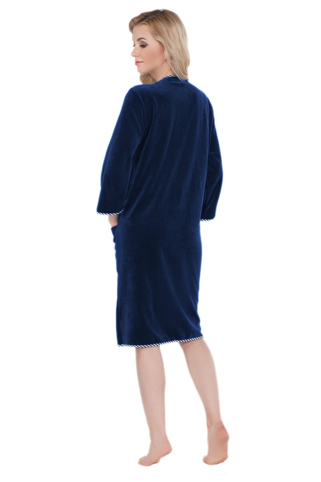 AQUARTI Damenbademantel »Bademantel Aquarti Damen Velours Bademantel Morgenmantel Kurz mit Reißverschlus«