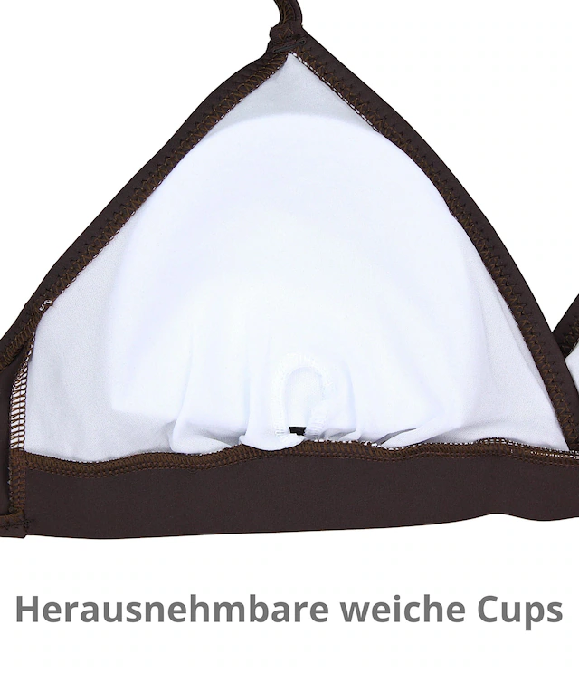 AQUARTI Triangel-Bikini-Top »Bikini Oberteil Damen Bikini Top Oberteil Triangel Neckholder Push Up Padded Zum Binden«
