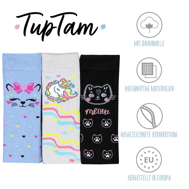 TupTam Kniestrümpfe »Socken Mädchen Knielange Socken Gemustert 3er Pack«