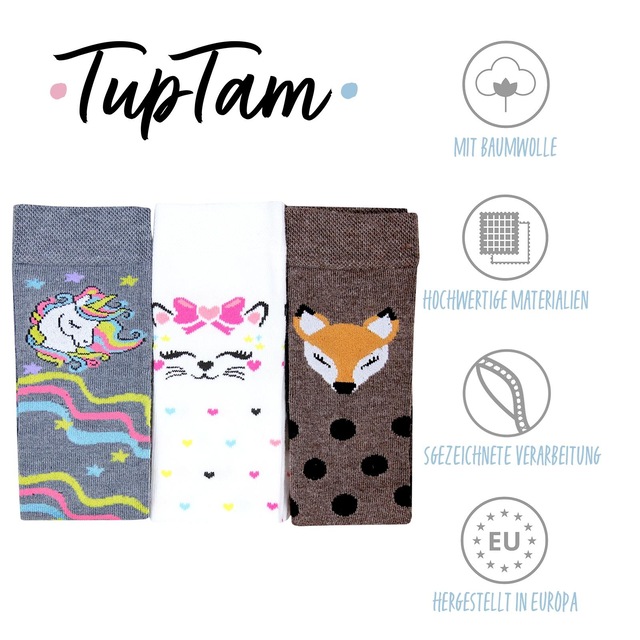 TupTam Kniestrümpfe »Socken Mädchen Knielange Socken Gemustert 3er Pack«