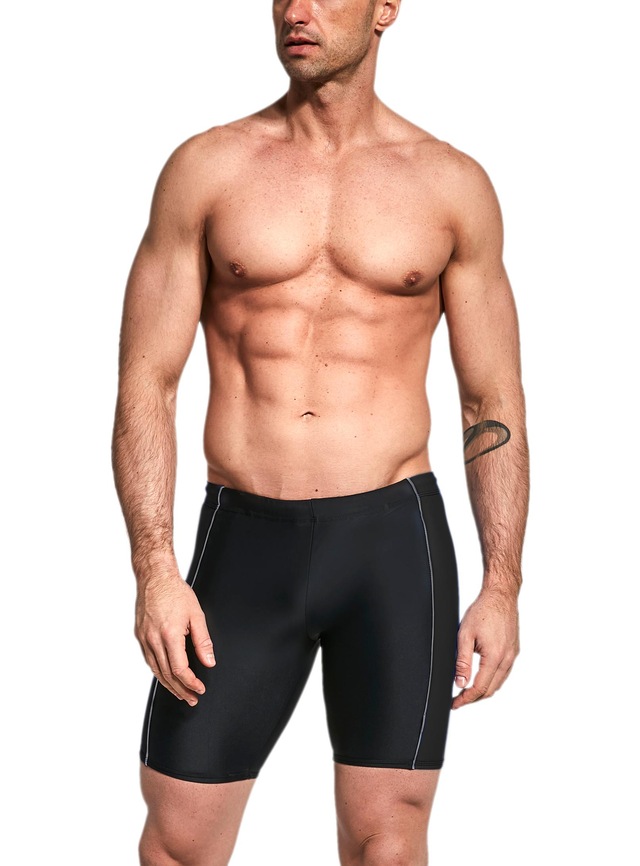 AQUARTI Badehose »Badehose Aquarti Herren Lange Badehose mit Kontrast-Paspel Jammer«