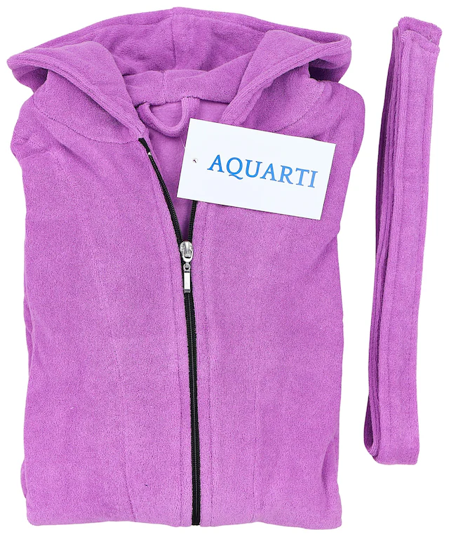 AQUARTI Damenbademantel »Bademantel Aquarti Damen Bademantel mit Reißverschluss Lang«
