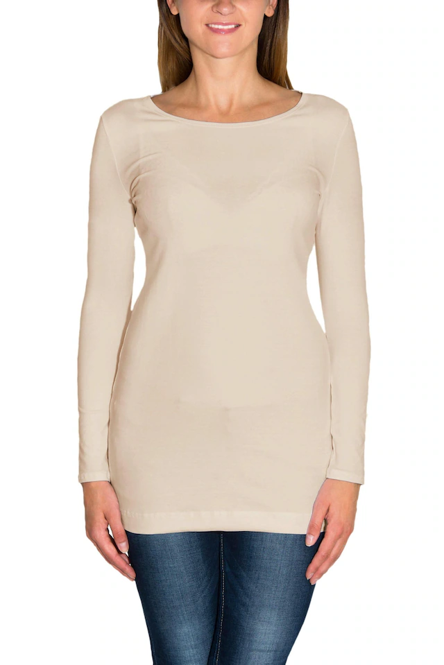 ALKATO Langarmshirt »Damenshirt Alkato Damen Langarm Longshirt Langarmshirt«