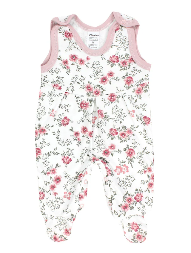 TupTam Strampler »Strampler Baby Mädchen Strampler mit Fuß 3er Pack«