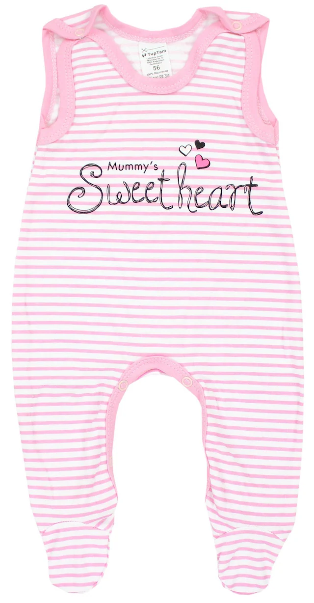 TupTam Strampler »Strampler Baby Mädchen Strampler mit Fuß 3er Pack«