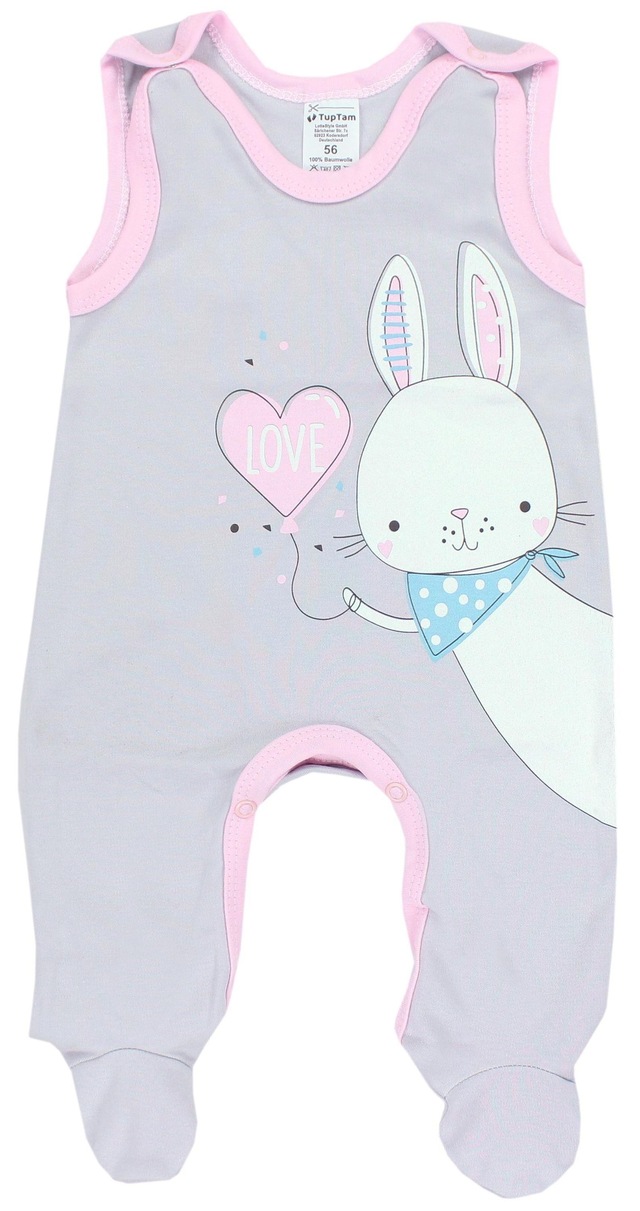 TupTam Strampler »Strampler Baby Mädchen Strampler mit Fuß 3er Pack«
