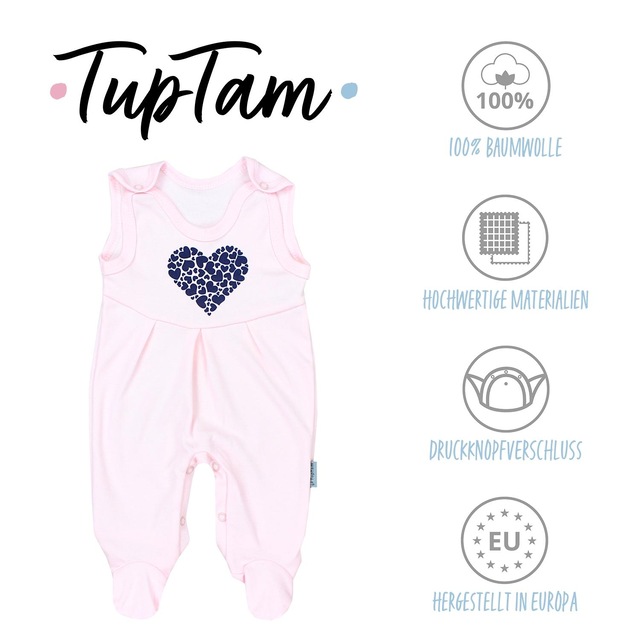 TupTam Strampler »Strampler Baby Mädchen Strampler mit Fuß 3er Pack«