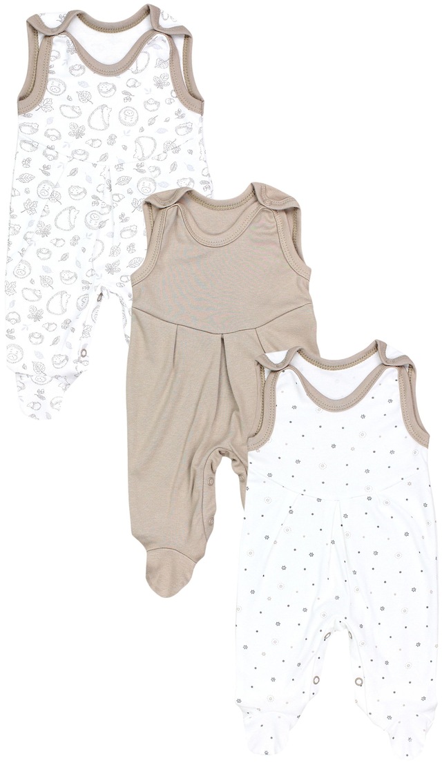 TupTam Strampler »Strampler Baby Mädchen Strampler mit Fuß 3er Pack«