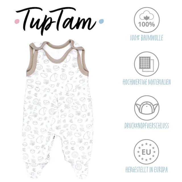 TupTam Strampler »Strampler Baby Mädchen Strampler mit Fuß 3er Pack«