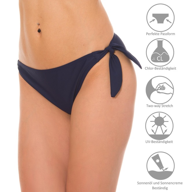 AQUARTI Bikini-Hose »Bikinihose Damen Bikinihose seitlich zum Binden in schönen Unifarben«