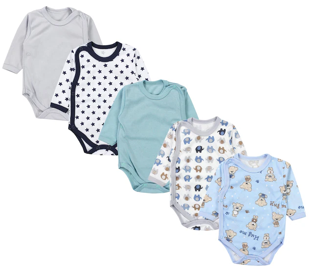 TupTam Langarmwickelbody »Wickelbody Baby Langarm Wickelbody im 5er Set«