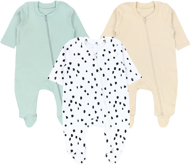 TupTam Schlafanzug »Schlafstrampler Baby Unisex Schlafstrampler mit Fuß 3er Pack«