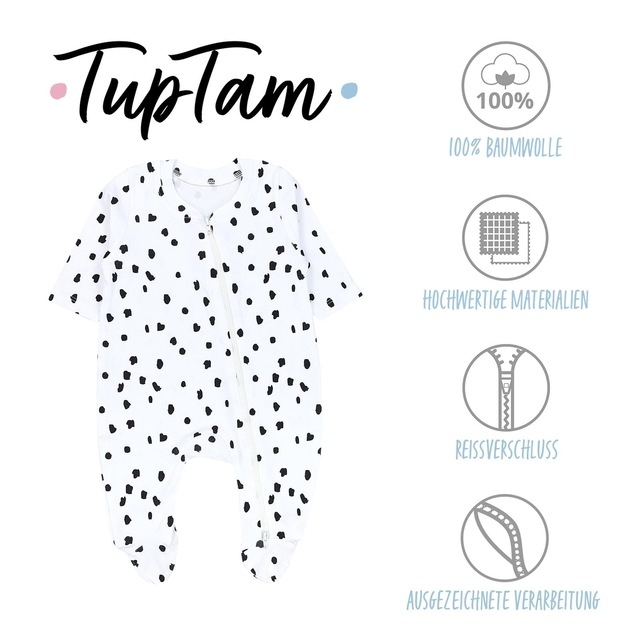 TupTam Schlafanzug »Schlafstrampler Baby Unisex Schlafstrampler mit Fuß 3er Pack«