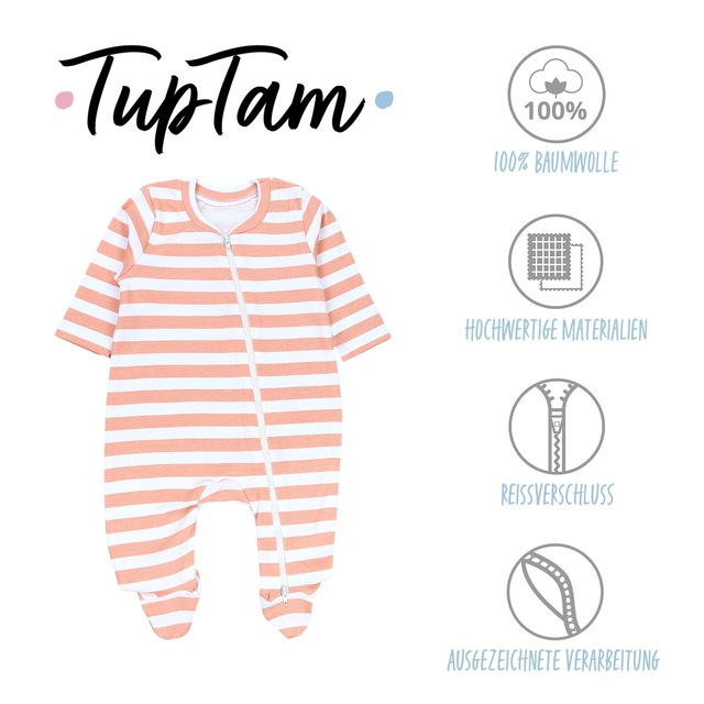 TupTam Schlafanzug »Schlafstrampler Baby Unisex Schlafstrampler mit Fuß 3er Pack«