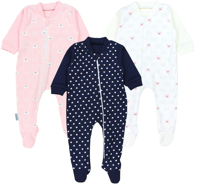 TupTam Schlafanzug »Schlafstrampler Baby Unisex Schlafstrampler mit Fuß 3er Pack«