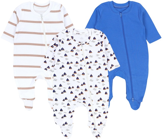 TupTam Schlafanzug »Schlafstrampler Baby Unisex Schlafstrampler mit Fuß 3er Pack«