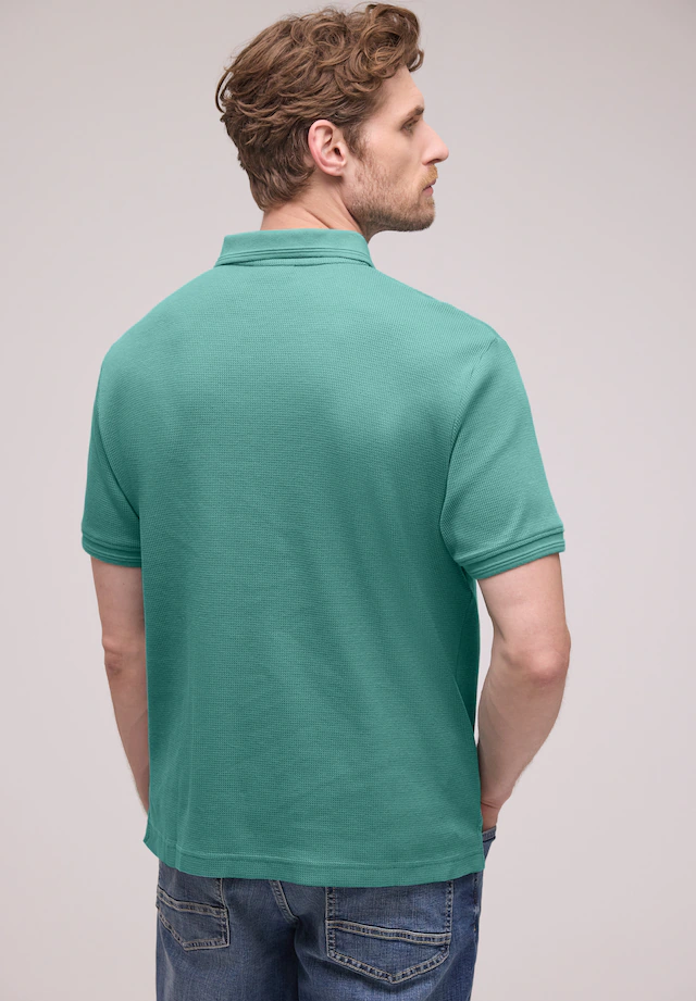 STREET ONE MEN Poloshirt mit Waffelstruktur